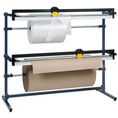 Dual Paper Roll Dispenser & Cutter Stand - 161cm Packaging Station